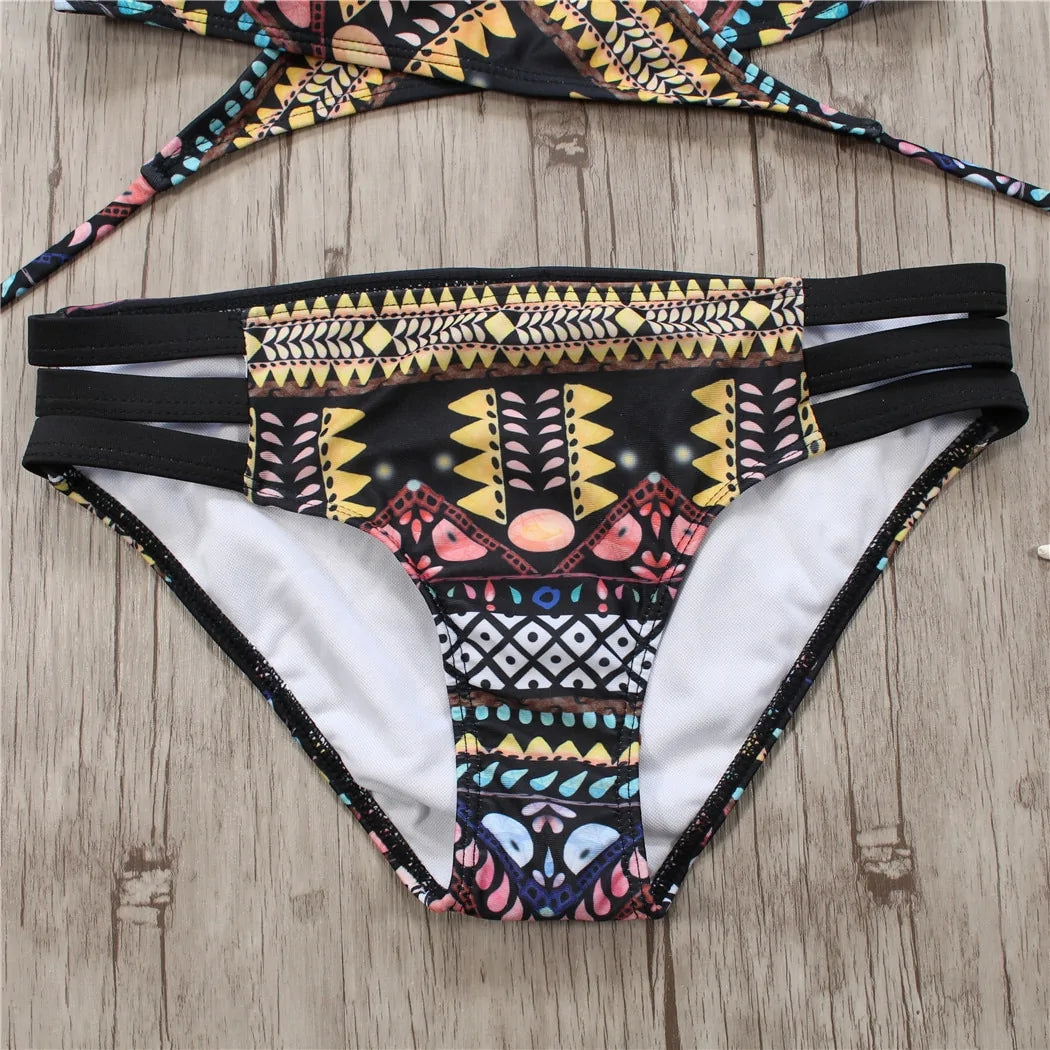 2024 Aztec Bandage Biquini String Bikini